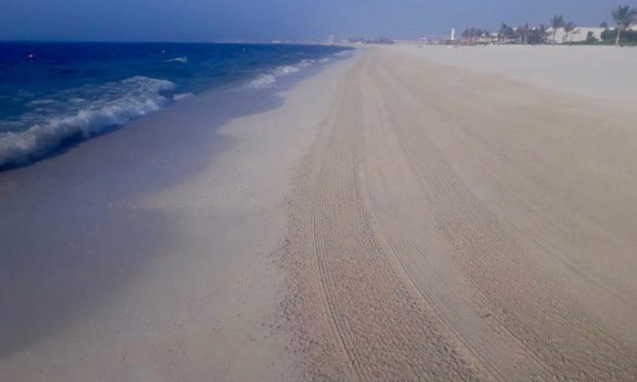 Beach cleaning works at Al Zorah