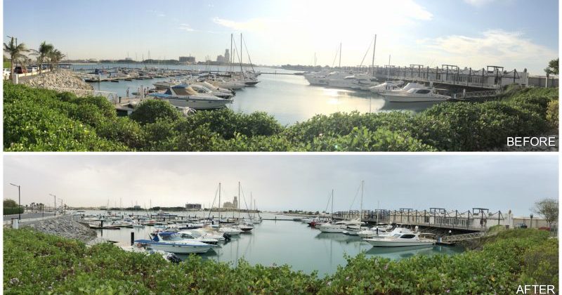 Before & After- Al Hamra Marina pile sleeving