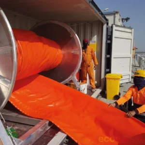 Ecobarrier Inflatable Oil Booms reel