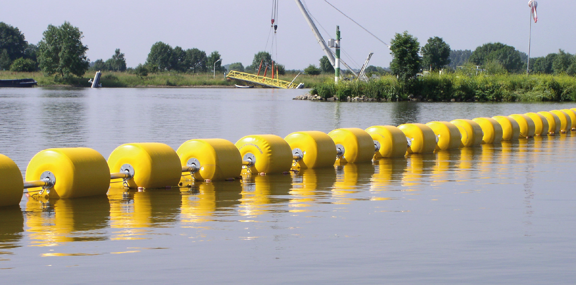 Safety Booms on River Maas