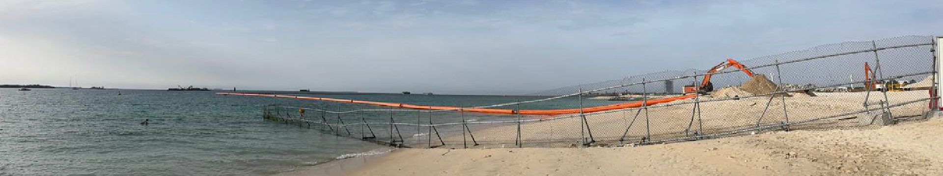 Marine construction project in Dubai using Ecocoast sediment control solutions