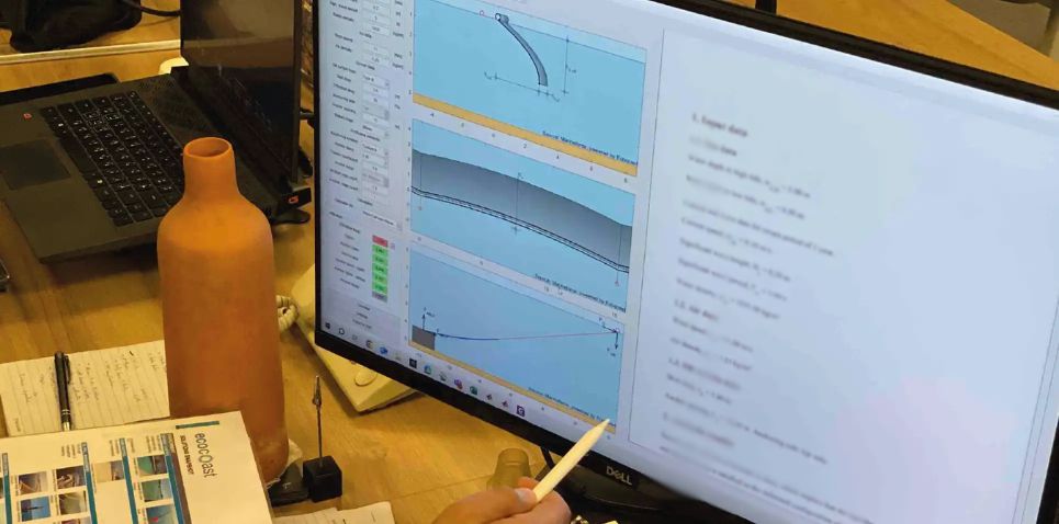 Load calculation report produced by a marine barrier supplier at tender stage.